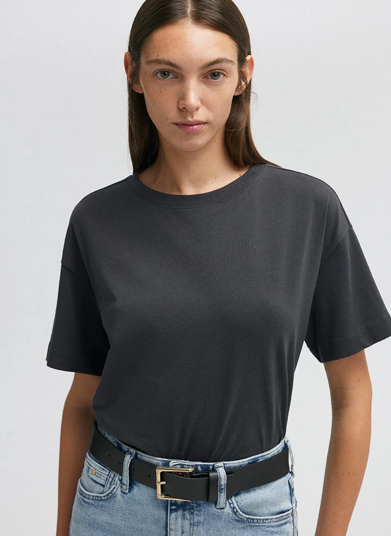 مافي Grey Basic T-Shirt